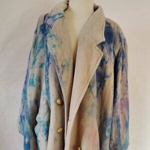 Escada cashmere wool coat long blue purple pink beige XL Large 38 XXL plus size